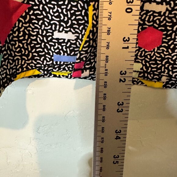 Saved By The Bell Look Button Shirt SzL Retro 80s Geometric All Over Print - Picture 10 of 12